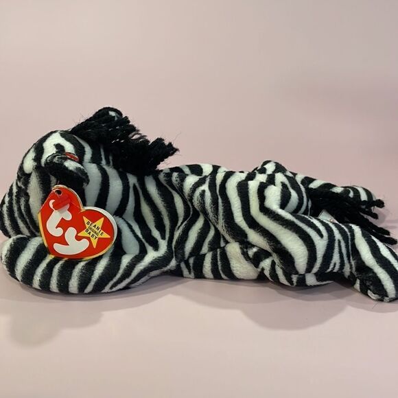 1995 Ziggy The Zebra Wide Stripes 4th Generation NWT PVC Pellets 9” long #4063 - Picture 7 of 11